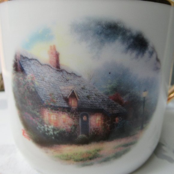 Porcelain Mug Moonlight Cottage by Thomas Kinkade for Teleflora Gift - Picture 5 of 11